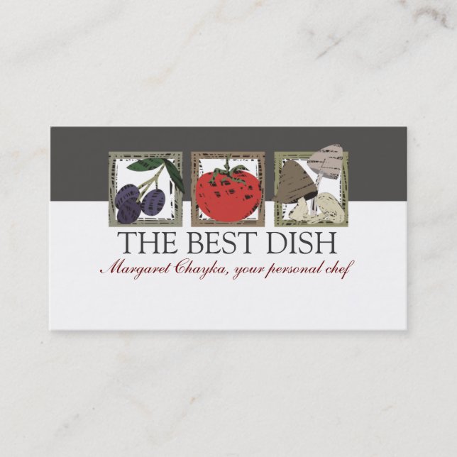 linoleum cut Italian cooking food chef business... Business Card (Front)