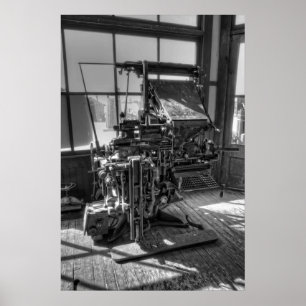 Linotype Newspaper Layout Machine Poster