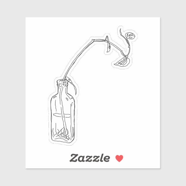 Linseed Bottle Pothos Sticker (Sheet)