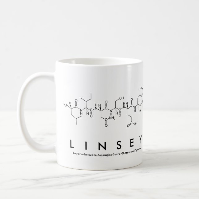 Linsey peptide name mug (Left)
