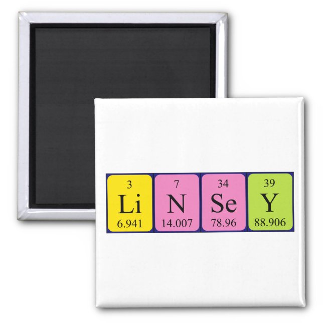 Linsey periodic table name magnet (Front)