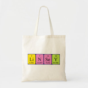 Linsey periodic table name tote bag