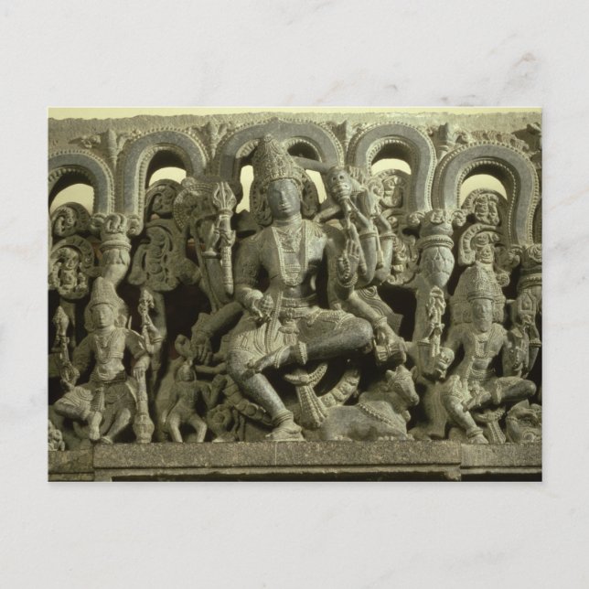 Lintel depicting The Trinity: Siva, Brahma and Vis Postcard (Front)
