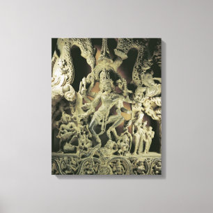Lintel with Shiva Nataraja, Kakatiya dynasty Canvas Print