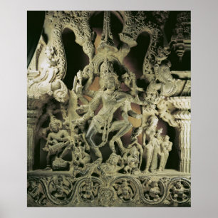 Lintel with Shiva Nataraja, Kakatiya dynasty Poster