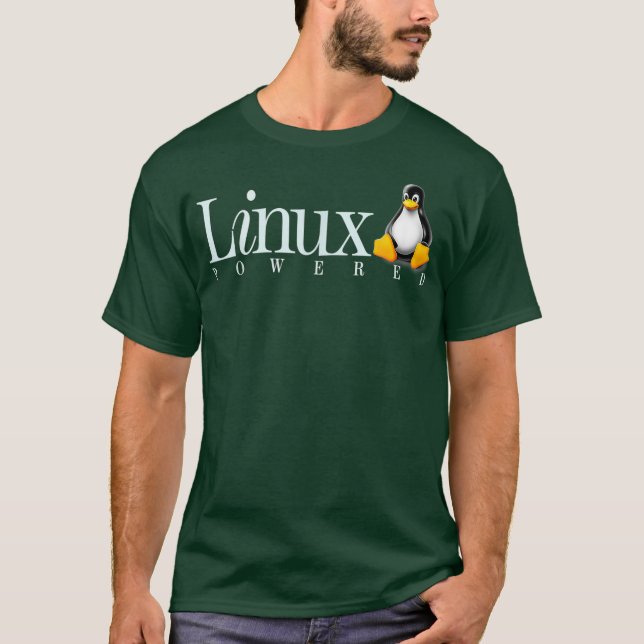 Linu Os  Powered by Linu Penguin Tee (Front)