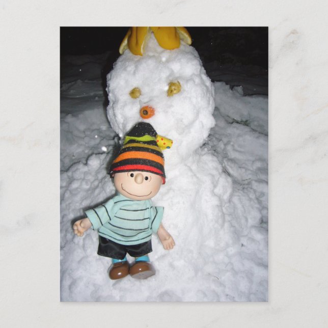 linus and snow postcard (Front)