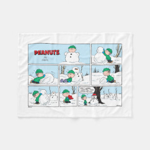 Linus Builds A Snowman Fleece Blanket