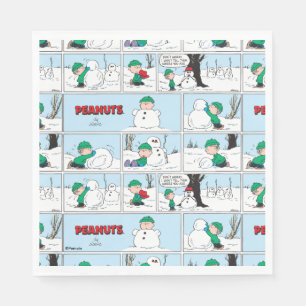 Linus Builds A Snowman Napkin