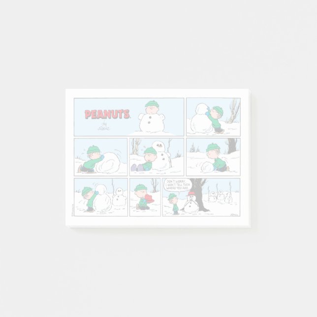 Linus Builds A Snowman Post-it Notes (Front)