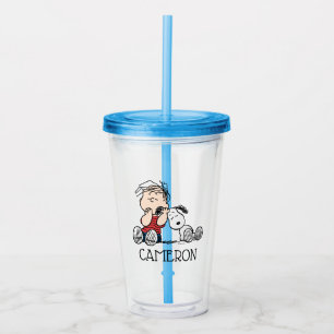 Linus Comforted With Snoopy's Ear Acrylic Tumbler