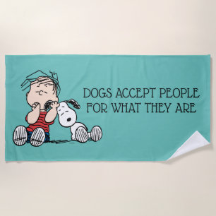 Linus Comforted With Snoopy's Ear Beach Towel