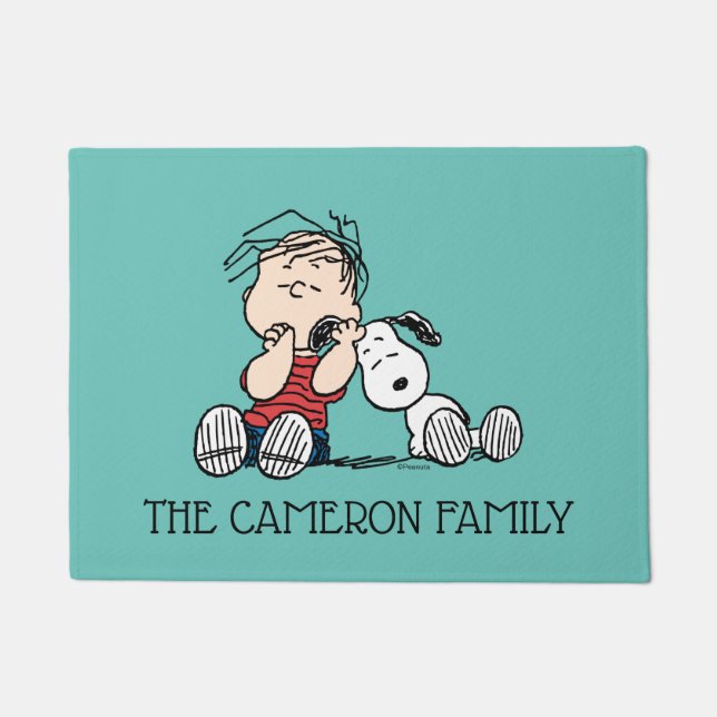 Linus Comforted With Snoopy's Ear Doormat (Front)