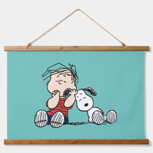 Linus Comforted With Snoopy's Ear Hanging Tapestry