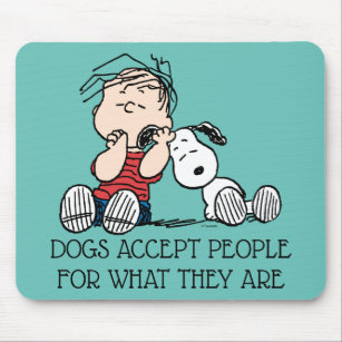 Linus Comforted With Snoopy's Ear Mouse Mat