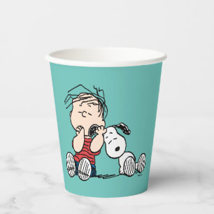 Linus Comforted With Snoopy's Ear Paper Cups