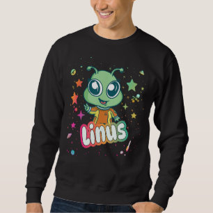 LINUS - Cute Boy Name with cute Alien Sweatshirt