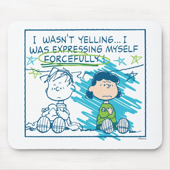 Linus & Lucy "I Wasn't Yelling…" Mouse Mat (Front)