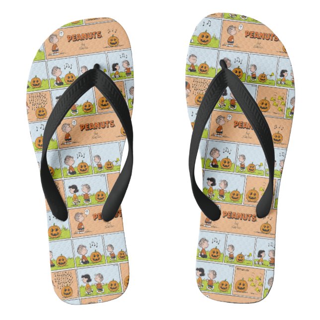 Linus & Lucy | Singing Jack-O-Lantern Flip Flops (Footbed)