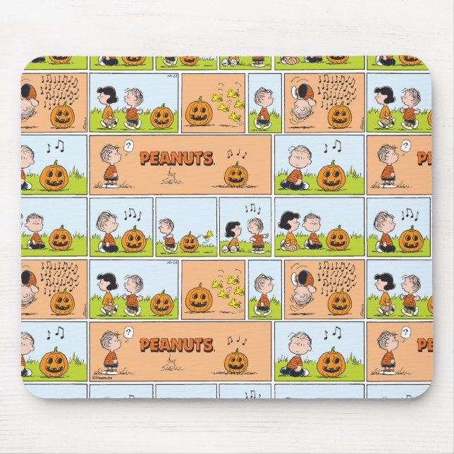 Linus & Lucy | Singing Jack-O-Lantern Mouse Mat (Front)