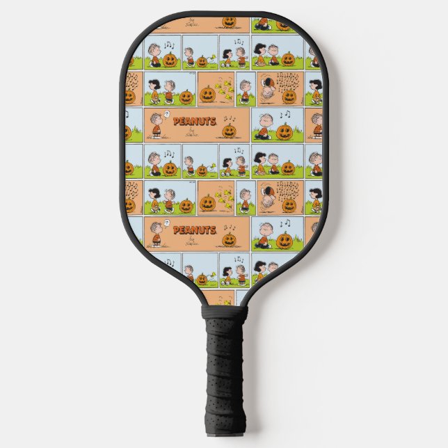 Linus & Lucy | Singing Jack-O-Lantern Pickleball Paddle (Front)