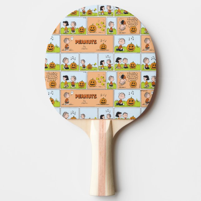 Linus & Lucy | Singing Jack-O-Lantern Ping Pong Paddle (Front)