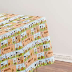 Linus & Lucy   Singing Jack-O-Lantern Tablecloth