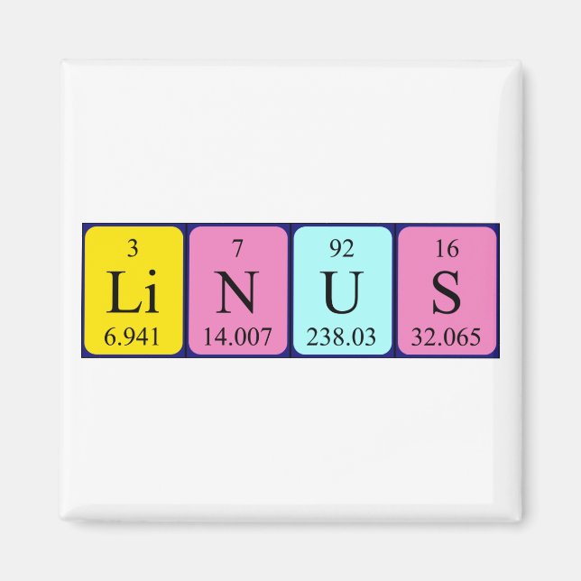 Linus periodic table name magnet (Front)