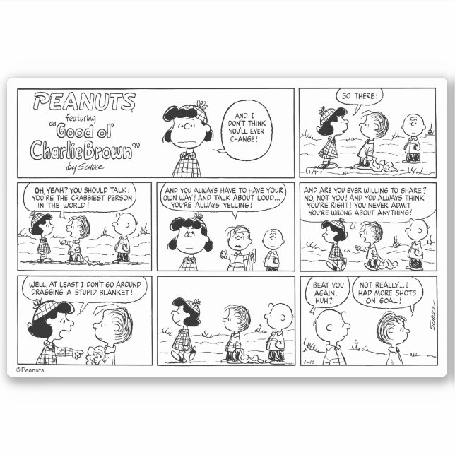 Linus Tells Lucy She's Crabby (Front)