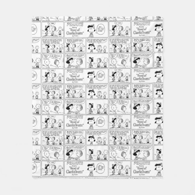 Linus Tells Lucy She's Crabby Fleece Blanket (Front)