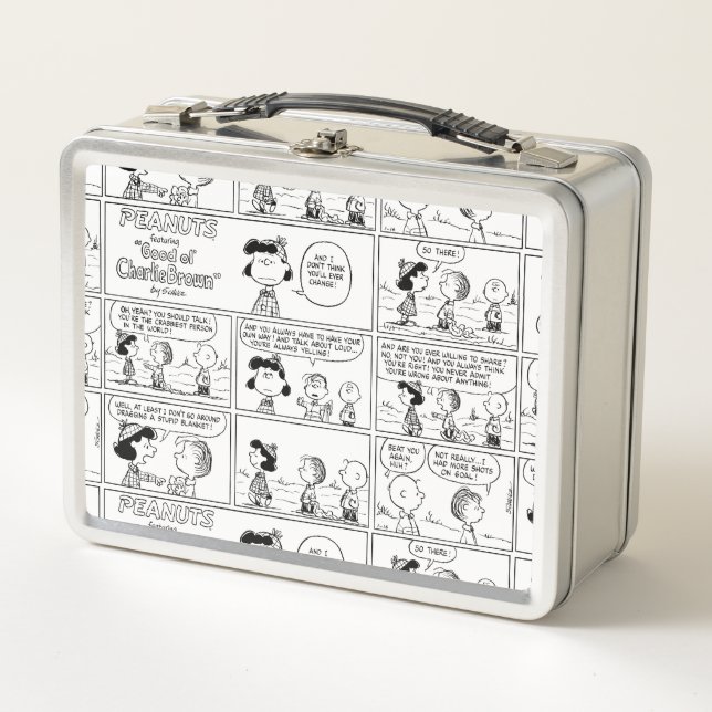 Linus Tells Lucy She's Crabby Metal Lunch Box (Front)