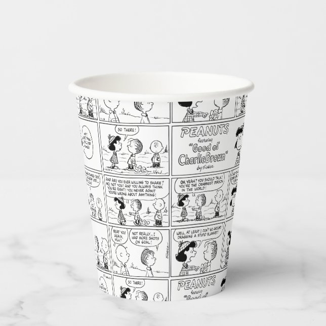 Linus Tells Lucy She's Crabby Paper Cups (Front)