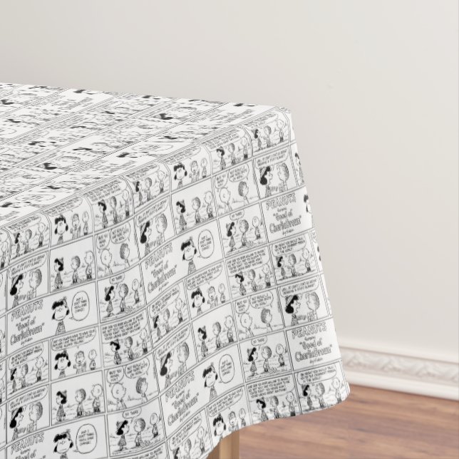 Linus Tells Lucy She's Crabby Tablecloth (In Situ)