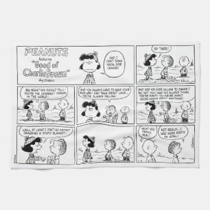 Linus Tells Lucy She's Crabby Tea Towel