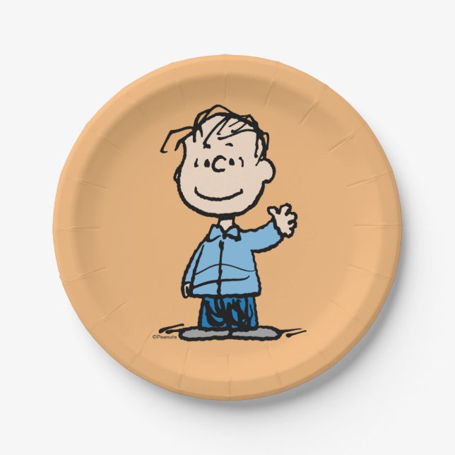 Linus Waving Paper Plate (Front)