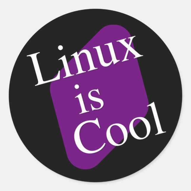 Linux is cool classic round sticker (Front)
