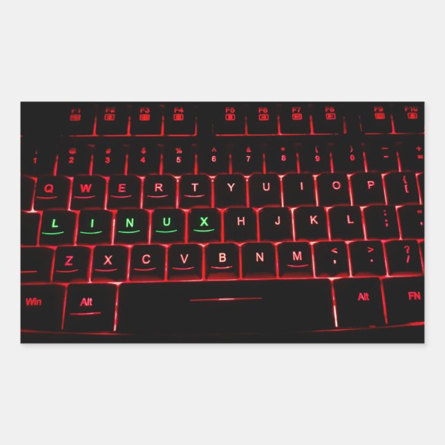 Linux Keyboard Rectangular Sticker (Front)