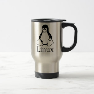 Linux Logo w/ Tux the Linux Penguin Travel Mug