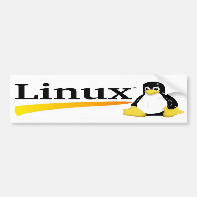 Linux Logo with Tux Products Bumper Sticker | Zazzle