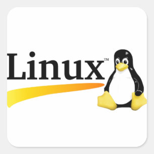 Linux Logo with Tux Products Square Sticker
