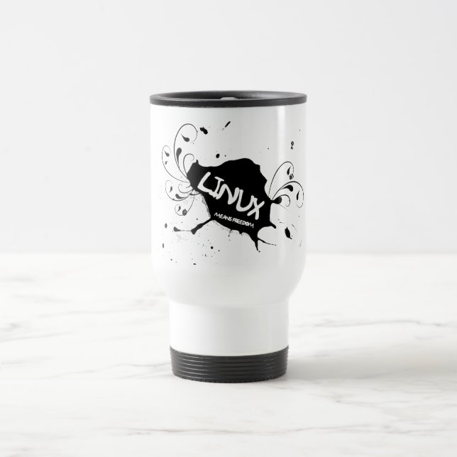 Linux Means Freedom Travel Mug (Center)
