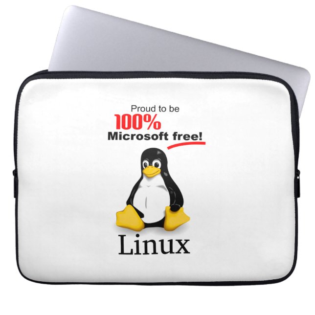 Linux Neoprene Laptop Sleeve 15" - Microsoft Free (Front)