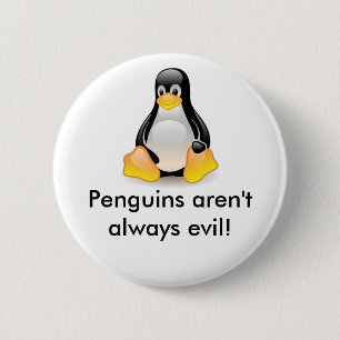 linux-penguin-tux 6 cm round badge