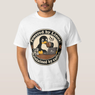 Linux Penguin Tux and coffee T-Shirt