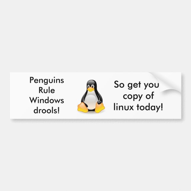 linux-penguin-tux bumper sticker (Front)
