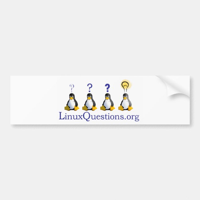 Linux Questions Logo Bumper Sticker (Front)