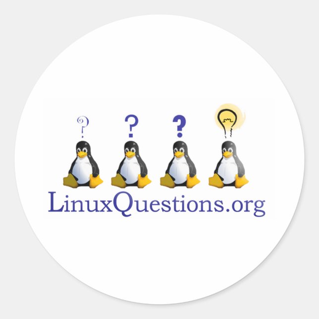 Linux Questions Logo Classic Round Sticker (Front)