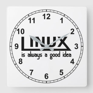 Linux Square Wall Clock