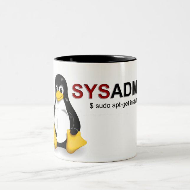 Linux Sys Admin Two-Tone Coffee Mug (Center)