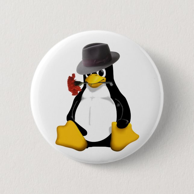 Linux tango 6 cm round badge (Front)